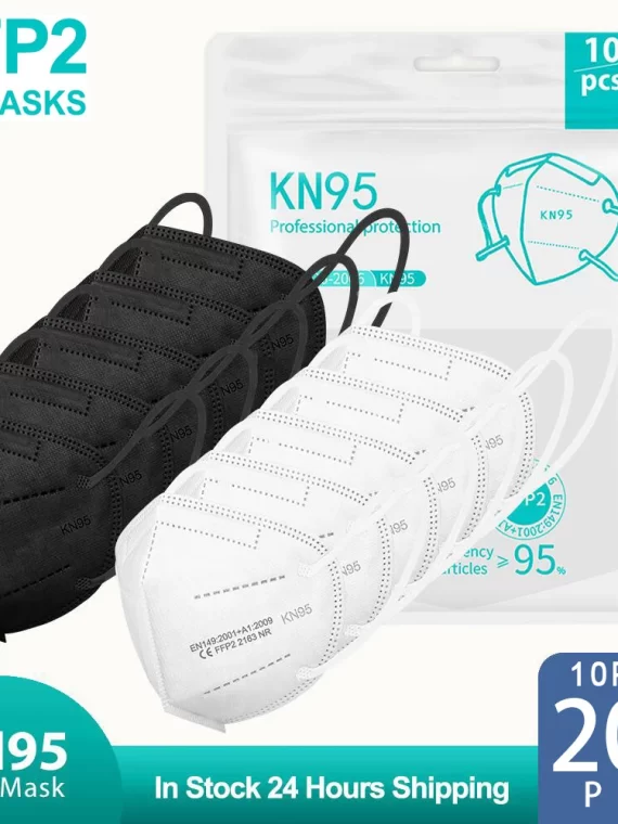 10-200PCS mascarillas fpp2 Black KN95 CE Certified FFP2 face mask mascarilla kn95 5Layers Non-wove Adult ffp2 mask kn95 reusable