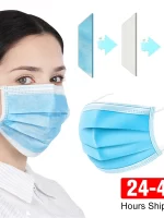 Masks 3-layer Mask Face Masks Melt Blown Cloth Disposable Anti-Dust Protective Masks Earloops Mouth Mask Black Mascarillas