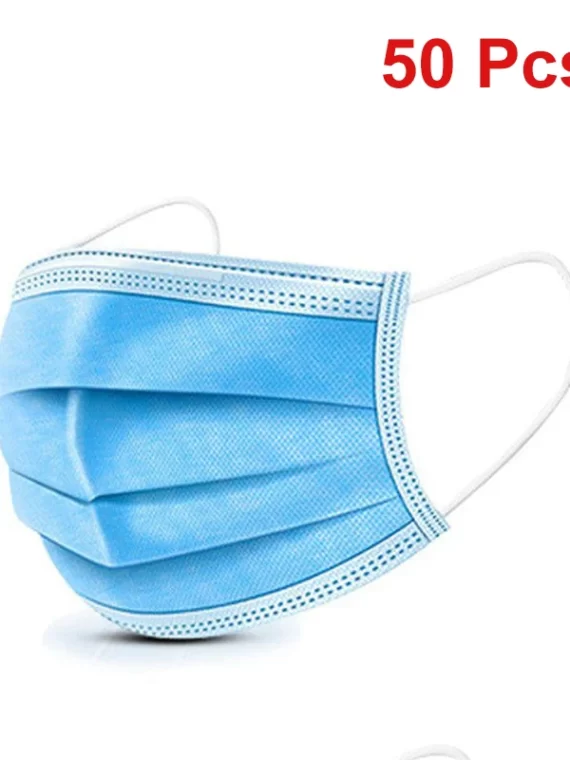 Masks 3-layer Mask Face Masks Melt Blown Cloth Disposable Anti-Dust Protective Masks Earloops Mouth Mask Black Mascarillas