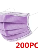 10/50/100/200PCS Disposable Mask Earloop Pink Bule Black White Mouth Masks 3 Layers Meltblown Non-Woven Breathable Face Mask