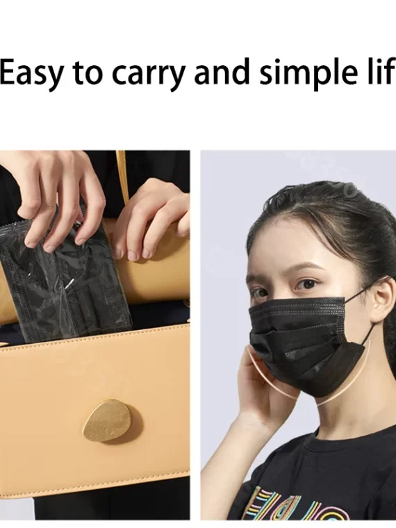 10-500Pcs Adults Mask Disposable individual Separate Package masque noir Anti-dust 3 Layer Ply Filter Black Mouth Face mask