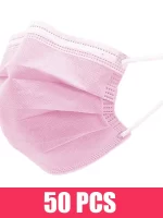 10/50/100/200PCS Disposable Mask Earloop Pink Bule Black White Mouth Masks 3 Layers Meltblown Non-Woven Breathable Face Mask