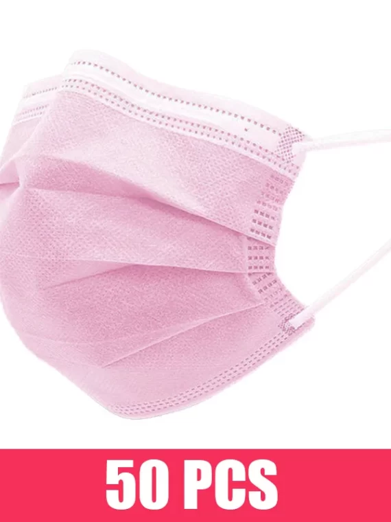 10/50/100/200PCS Disposable Mask Earloop Pink Bule Black White Mouth Masks 3 Layers Meltblown Non-Woven Breathable Face Mask