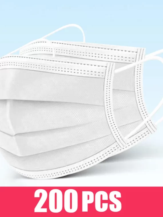 10/50/100/200PCS Disposable Mask Earloop Pink Bule Black White Mouth Masks 3 Layers Meltblown Non-Woven Breathable Face Mask