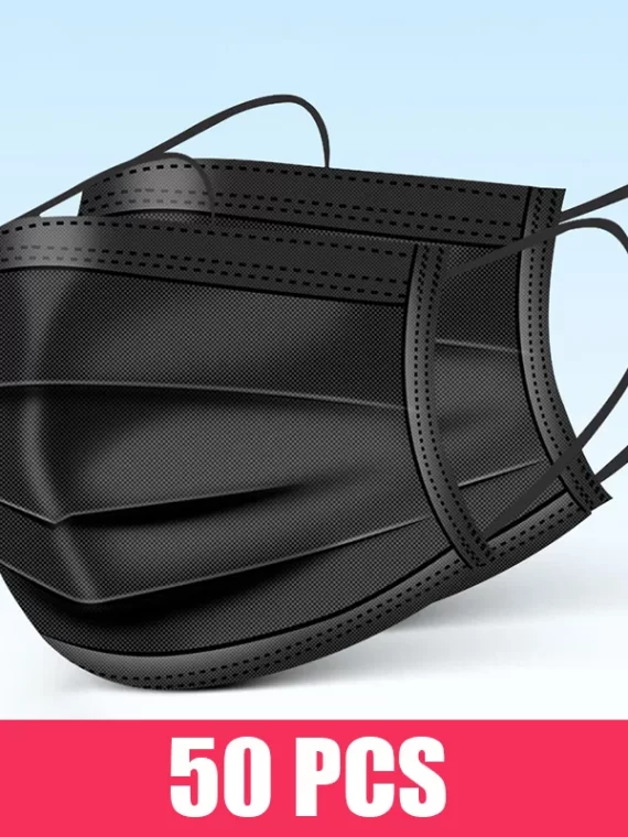 10/50/100/200PCS Disposable Mask Earloop Pink Bule Black White Mouth Masks 3 Layers Meltblown Non-Woven Breathable Face Mask