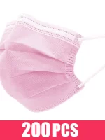 10/50/100/200PCS Disposable Mask Earloop Pink Bule Black White Mouth Masks 3 Layers Meltblown Non-Woven Breathable Face Mask