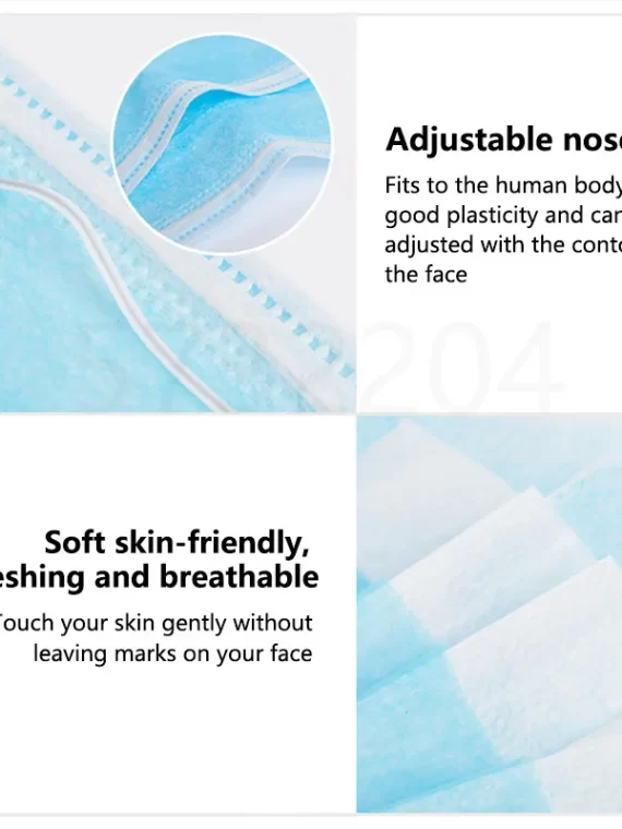 10/50/100/200PCS Disposable Mask Earloop Pink Bule Black White Mouth Masks 3 Layers Meltblown Non-Woven Breathable Face Mask