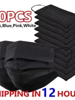 Masks 3-layer Mask Face Masks Melt Blown Cloth Disposable Anti-Dust Protective Masks Earloops Mouth Mask Black Mascarillas