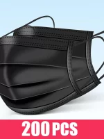 10/50/100/200PCS Disposable Mask Earloop Pink Bule Black White Mouth Masks 3 Layers Meltblown Non-Woven Breathable Face Mask
