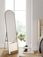 JHK Full Body Wall Mirror 59"x16" Standing Hanging or Wall-Mounted Mirrors with Stand Aluminum Alloy Frame For Bathroom Bedroom