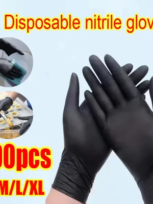 Black Xl Latex Gloves Pvc Gloves Disposable Nitrile Gloves Housework Cleaning Car Industry Gardening Cooking Tools