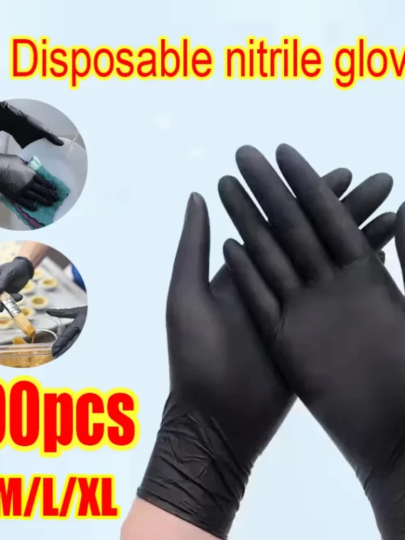Black Xl Latex Gloves Pvc Gloves Disposable Nitrile Gloves Housework Cleaning Car Industry Gardening Cooking Tools