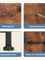 JHK Fireplace TV Stand Dresser For Bedroom With 5 Fabric Drawers Storage Closet Chest Clothes Storage Display Cabinet Furniture