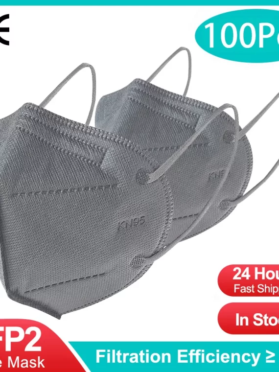 10-200PCS mascarillas fpp2 Black KN95 CE Certified FFP2 face mask mascarilla kn95 5Layers Non-wove Adult ffp2 mask kn95 reusable