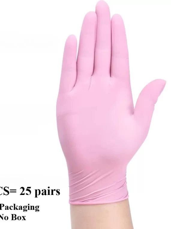 10/20/50/100PCS Pink Gloves Disposable Nitrile Gloves Powder Free for Household Cleaning Beauty Salon Working Kitchen Gloves