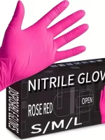 Fuchsia Nitrile Disposable Gloves 20/100PCS 3-mil Powder & Latex Free Household Cleaning Gloves for Cooking Kitchen Esthetician