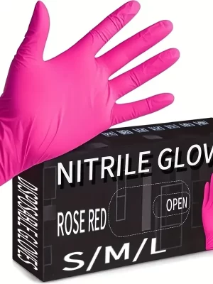 Fuchsia Nitrile Disposable Gloves 20/100PCS 3-mil Powder & Latex Free Household Cleaning Gloves for Cooking Kitchen Esthetician