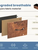 JHK Fireplace TV Stand Dresser For Bedroom With 5 Fabric Drawers Storage Closet Chest Clothes Storage Display Cabinet Furniture