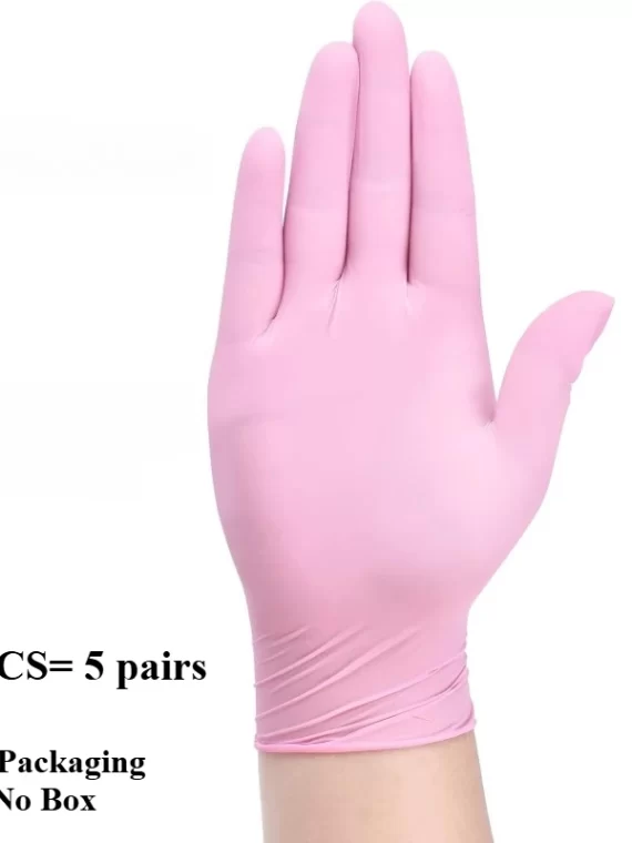 10/20/50/100PCS Pink Gloves Disposable Nitrile Gloves Powder Free for Household Cleaning Beauty Salon Working Kitchen Gloves