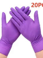Fuchsia Nitrile Disposable Gloves 20/100PCS 3-mil Powder & Latex Free Household Cleaning Gloves for Cooking Kitchen Esthetician