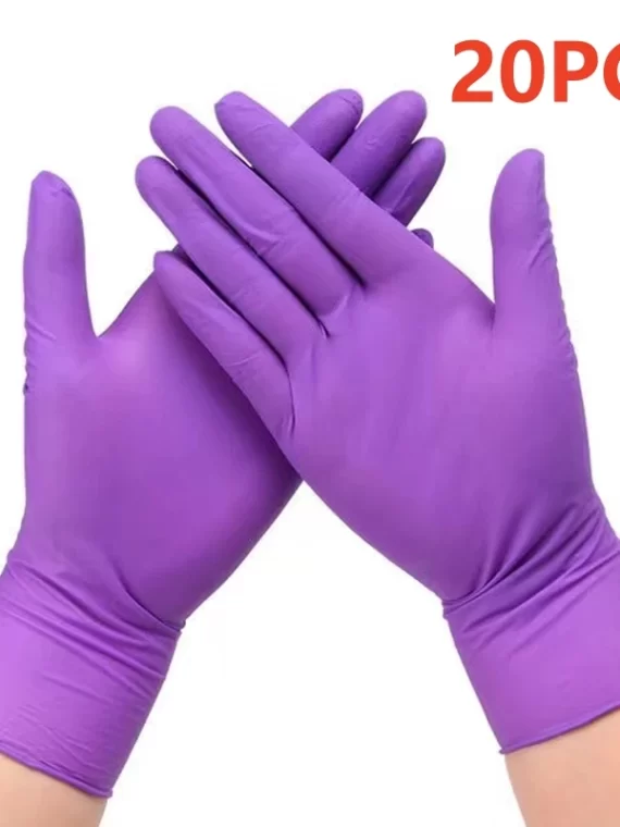 Fuchsia Nitrile Disposable Gloves 20/100PCS 3-mil Powder & Latex Free Household Cleaning Gloves for Cooking Kitchen Esthetician