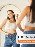 JHK Full Body Wall Mirror 59"x16" Standing Hanging or Wall-Mounted Mirrors with Stand Aluminum Alloy Frame For Bathroom Bedroom