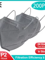10-200PCS mascarillas fpp2 Black KN95 CE Certified FFP2 face mask mascarilla kn95 5Layers Non-wove Adult ffp2 mask kn95 reusable