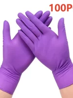 Fuchsia Nitrile Disposable Gloves 20/100PCS 3-mil Powder & Latex Free Household Cleaning Gloves for Cooking Kitchen Esthetician