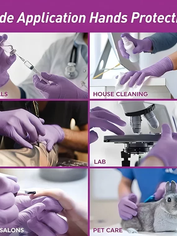 10-100pcs Disposable Purple Nitrile Gloves Latex Free Waterproof Suitable for Kitchen Food Processing Beauty Salon Work Glove