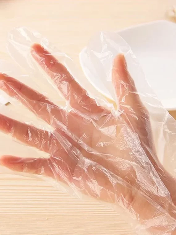 100pcs Disposable Gloves Plastic Gloves Transparent Eco-friendly Cleaning Gloves For DIY Cooking Kitchen Accessories