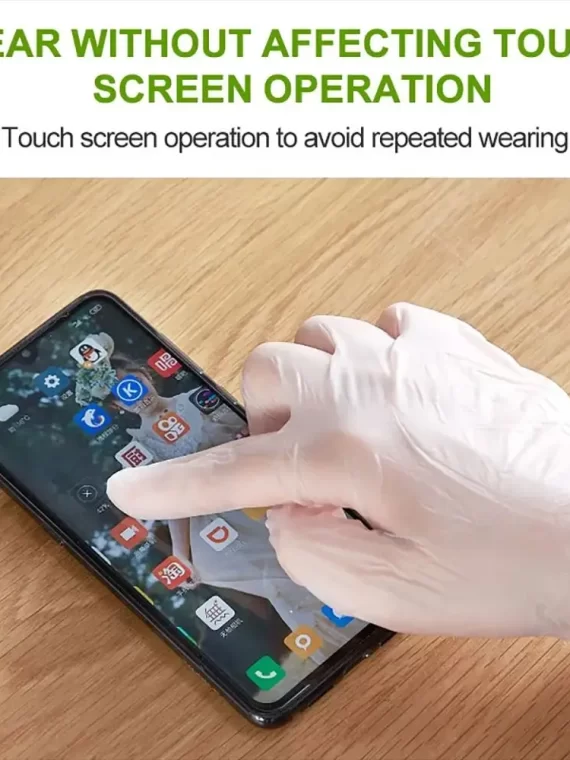 100Pcs Food Grade Disposable Gloves Portable Non-Slip Acid Work Safety Cleaning Gloves Transparent TPE Latex Free Gloves