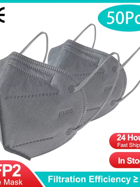 10-200PCS mascarillas fpp2 Black KN95 CE Certified FFP2 face mask mascarilla kn95 5Layers Non-wove Adult ffp2 mask kn95 reusable