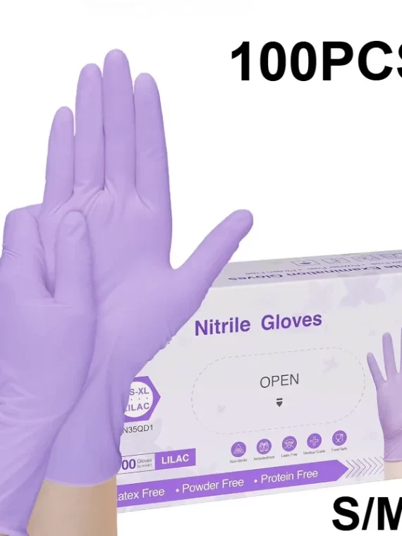 10-100pcs Disposable Purple Nitrile Gloves Latex Free Waterproof Suitable for Kitchen Food Processing Beauty Salon Work Glove