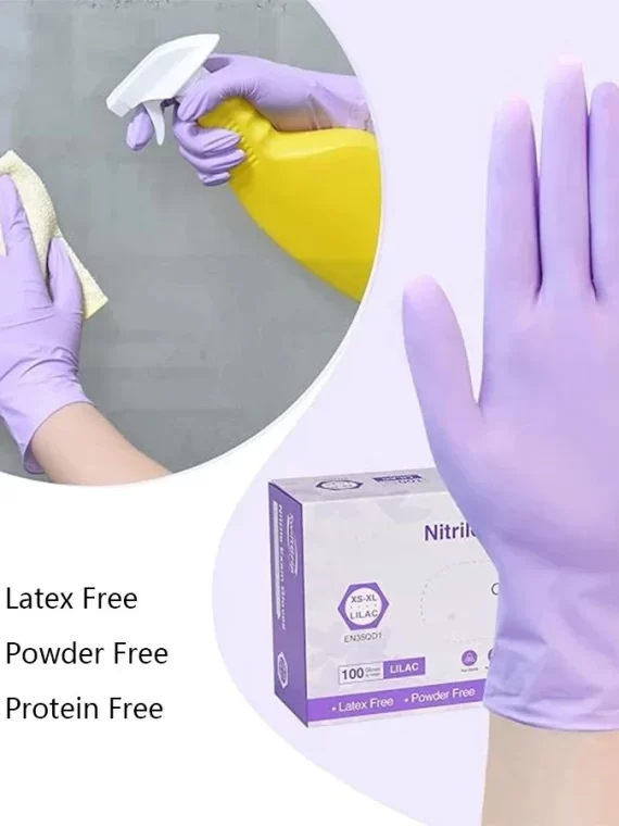 10-100pcs Disposable Purple Nitrile Gloves Latex Free Waterproof Suitable for Kitchen Food Processing Beauty Salon Work Glove