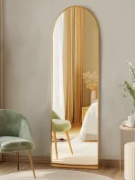 JHK Full Body Wall Mirror 59"x16" Standing Hanging or Wall-Mounted Mirrors with Stand Aluminum Alloy Frame For Bathroom Bedroom