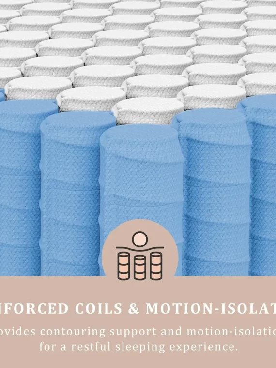 BedStory 12 Inch Full/King Hybrid Gel Memory Foam Mattress, Queen Size Mattress with Breathable Fabric for Comfortable Sleep