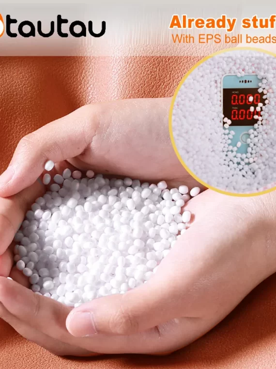 OTAUTAU Small Round Faux Leather Ottoman Stool Beanbag Pouf Footstool Stuffed Bean Bag Footrest Floor Corner Seat Puff JD004