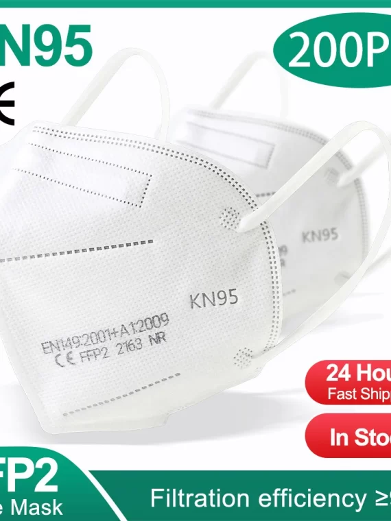 10-200PCS mascarillas fpp2 Black KN95 CE Certified FFP2 face mask mascarilla kn95 5Layers Non-wove Adult ffp2 mask kn95 reusable