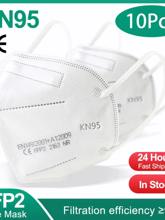 10-200PCS mascarillas fpp2 Black KN95 CE Certified FFP2 face mask mascarilla kn95 5Layers Non-wove Adult ffp2 mask kn95 reusable