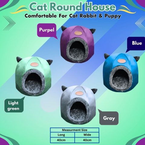 Round House for Winter – Warm & Cozy Pet Bed for Cats and Small Dogs